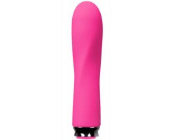 Перезаряжаемый розовый вибромассажер Luxe Compact Vibe Scarlet - 10,8 см.