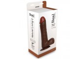 Коричневый фаллоимитатор-гигиант REALISTIC DILDO REAL RAPTURE - 25,5 см.