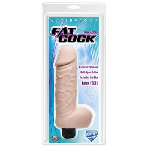 Большой вибромассажер-реалистик XXLarge Fat Cock со встроенным пультом - 24 см.