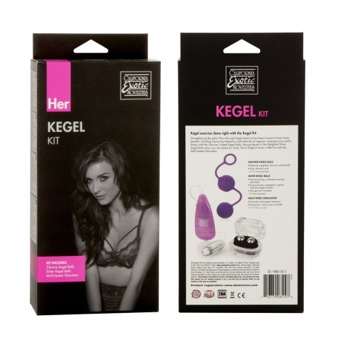 Женский набор для вагинальной стимуляции HER KEGEL KIT: 2 вида шариков и вибропуля