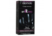 Супер прочные презервативы чёрного цвета Okamoto Strong - 10 шт.
