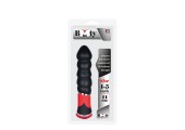 Чёрный силиконовый вибромассажёр для анальной стимуляции BOOTYFUL RIBBED VIBE - 11 см.