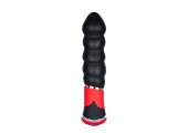 Чёрный силиконовый вибромассажёр для анальной стимуляции BOOTYFUL RIBBED VIBE - 11 см.