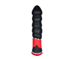 Чёрный силиконовый вибромассажёр для анальной стимуляции BOOTYFUL RIBBED VIBE - 11 см.