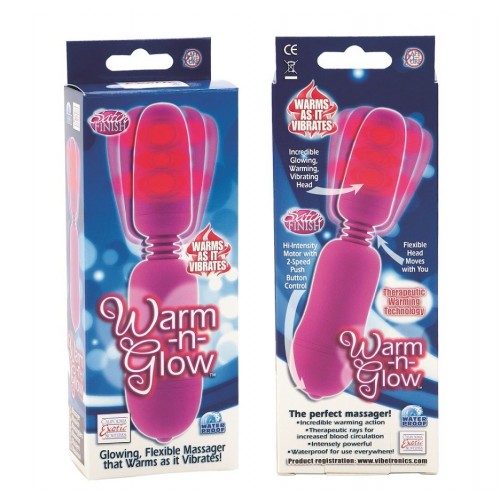 Розовый вибростимулятор с функцией нагрева WARM N GLOW MASSAGER