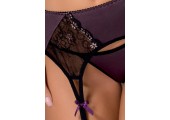 Атласный комплект с кружевными вставками Irma set, S-M, фиолетовый