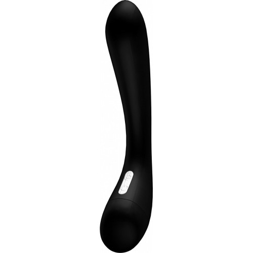Чёрный силиконовый вибратор BOOM Elm Black - 22 см.