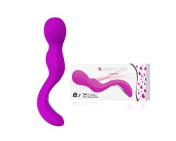 Вибромассажер Leopard с изогнутым тельцем - 22,5 см.