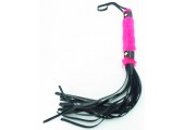 Плеть из лака с розовым мехом BDSM Light - 43 см.