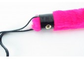 Плеть из лака с розовым мехом BDSM Light - 43 см.
