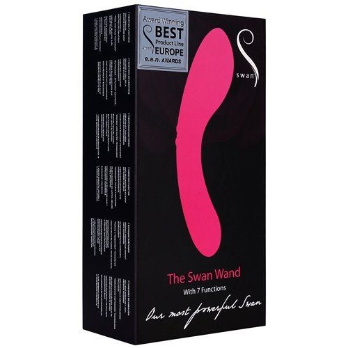 Многофункциональный двусторонний вибромассажер Swan Wand Recharge - 23,5 см.