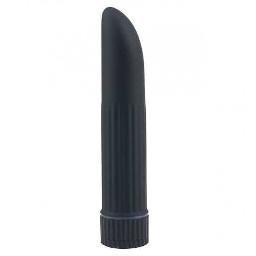 Чёрный классический вибратор AQUA SILK LADYFINGER BLACK - 12 см.