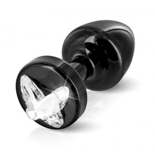 Чёрный анальный плаг Anni R Butterfly Black T2 Crystal - 7,5 см.