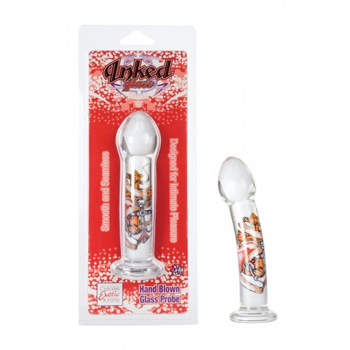 Стеклянная анальная пробка Inked Glass - Probe - 15 см.