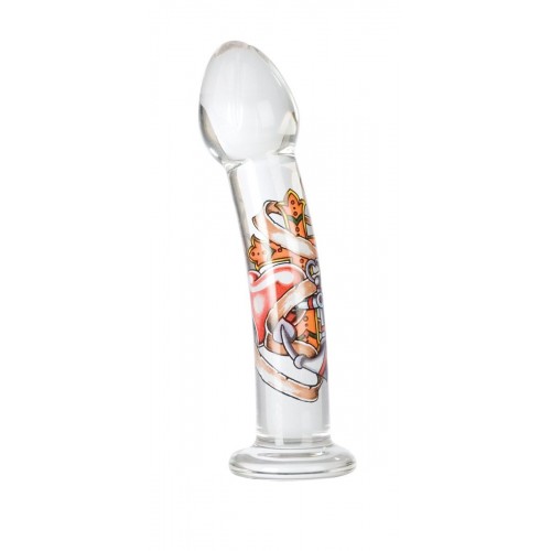 Стеклянная анальная пробка Inked Glass - Probe - 15 см.