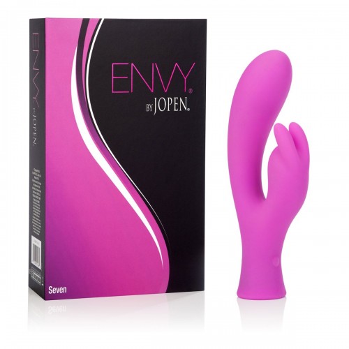 Перезаряжаемый вибратор со стимулятором клитора Envy 7 - 18,5 см.