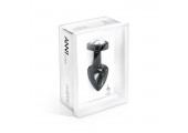 Чёрный анальный плаг Anni R Clover Black T1 с кристаллом в виде цветка - 5,6 см.