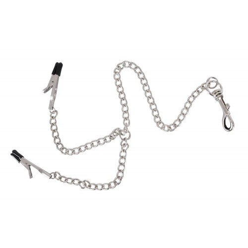 Зажимы для сосков, соединённые с эрекционным кольцом Y-Kette mit Klemmen   Penisringen