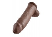 Коричневый фаллоимитатор-гигант 12  Cock with Balls - 30,5 см.