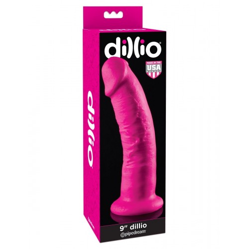 Большой ярко-розовый дилдо 9  Dillio - 22,8 см.