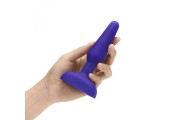 Фиолетовая анальная вибропробка с 3 источниками вибрации TRIO REMOTE CONTROL PLUG  PURPLE - 13,5 см.