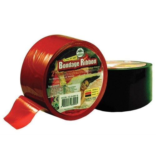 Красная липкая лента для фиксации BONDAGE RIBBON - 18 м.
