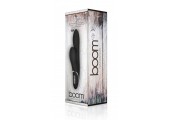 Чёрный вибратор BOOM Fir с клиторальной щёточкой - 23 см.