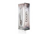 Белый вибратор BOOM Fir с клиторальной щёточкой - 23 см.