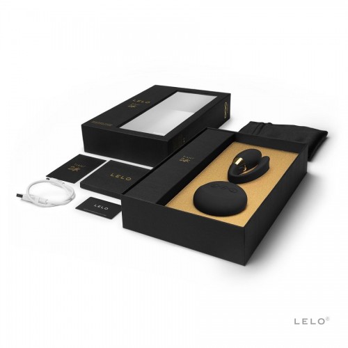 Чёрный вибратор для пар Tiani 24K Obsidian Black с декором из золота 