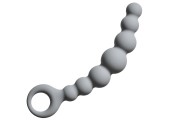 Серая упругая анальная цепочка Flexible Wand - 18 см.