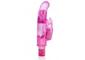 Розовый вибромассажер 10-Function Bendie Bounding Bunny Vibes - 22,8 см.