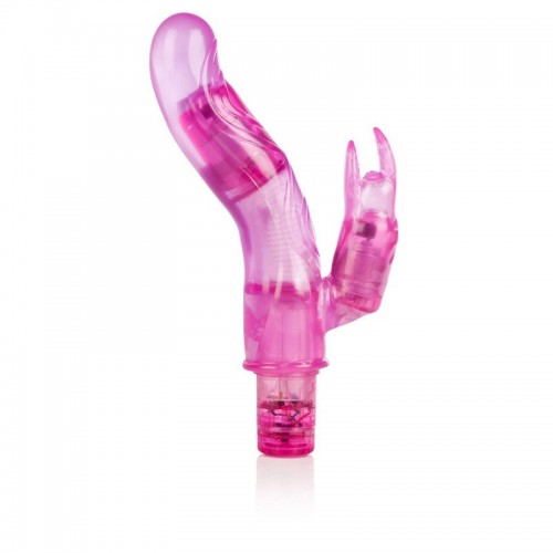 Розовый вибромассажер 10-Function Bendie Bounding Bunny Vibes - 22,8 см.