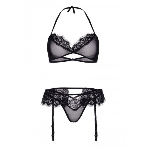 Ажурный комплект белья BRA TOP, G-STRING   GARTERBELT