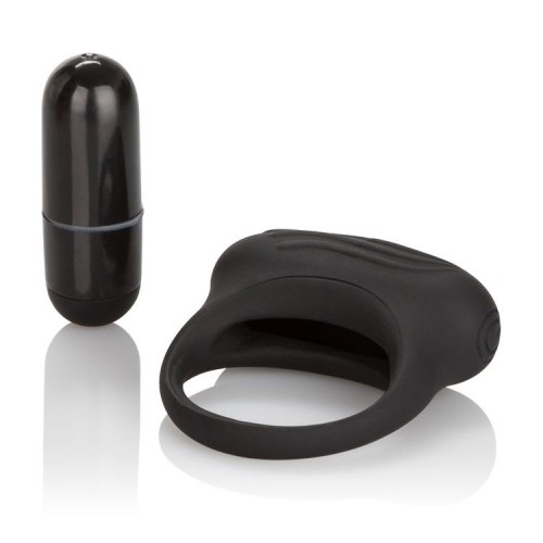 Чёрное эрекционное кольцо с вибрацией Silicone Lover s Arouser