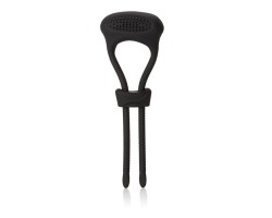 Чёрное эрекционное лассо с вибрацией Silicone Ultimate Lasso