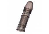 Дымчатая закрытая насадка ToyFa XLover с чешуйками и пупырышками - 13,5 см.