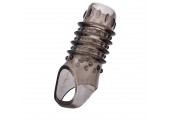 Открытая дымчатая насадка с точками и рёбрами ToyFa XLover - 11,5 см.