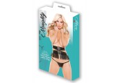 Комплект из корсета на пояс и стрингов Faux Leather Under Bust Corset Top