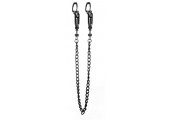 Чёрные зажимы на соски с цепочкой Helix Nipple Clamps