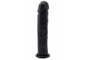Чёрный фаллоимитатор-гигант Realistic Cock 15,5 Inch No Scrotum - 39,5 см.