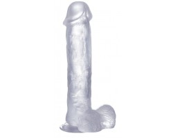 Прозрачный фаллоимитатор Realistic Cock 11  With Scrotum - 29,5 см.
