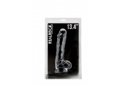 Чёрный фаллоимитатор Realistic Cock 13,4  With Scrotum - 34 см.