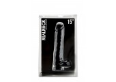 Чёрный фаллоимитатор Realistic Cock 15  With Scrotum - 38 см.
