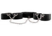 Чёрный двусторонний комплект для бандажа Reversible Collar / Wrist / Ankle Cuffs