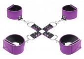 Чёрно-фиолетовый двусторонний комплект для бандажа Reversible Hogtie