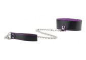 Чёрно-фиолетовый двусторонний ошейник с поводком Reversible Collar with Leash