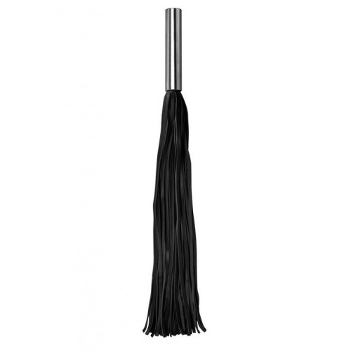 Чёрная плётка Leather Whip Metal Long - 49,5 см.