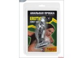 Чёрная анальная пробка-фаллос - 13 см.