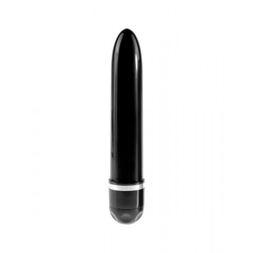 Чёрный вибратор-реалистик 5  Vibrating Stiffy - 16,5 см.