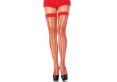Красные чулки в полосочку от Leg Avenue Rainbow Thorn с однотонной резиночкой